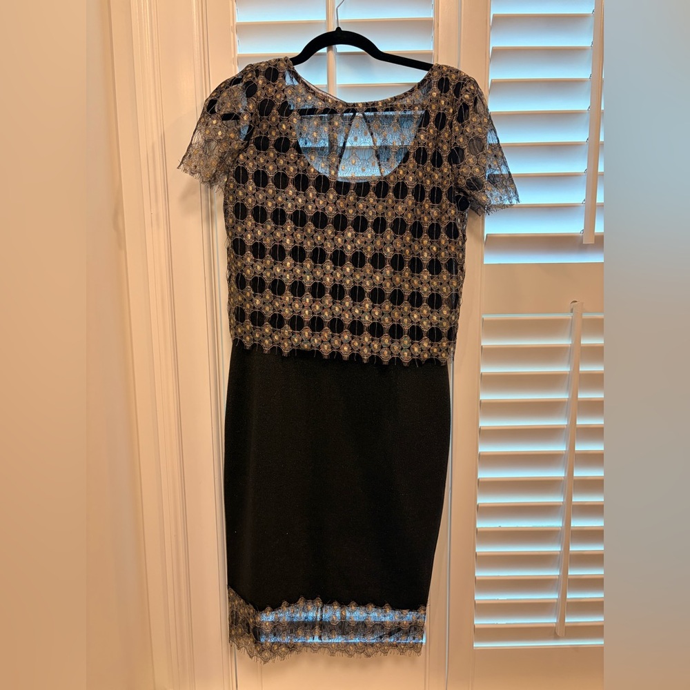 St John black and gold dress